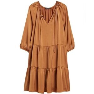 Banana Republic Satin Tiered Swing Dress